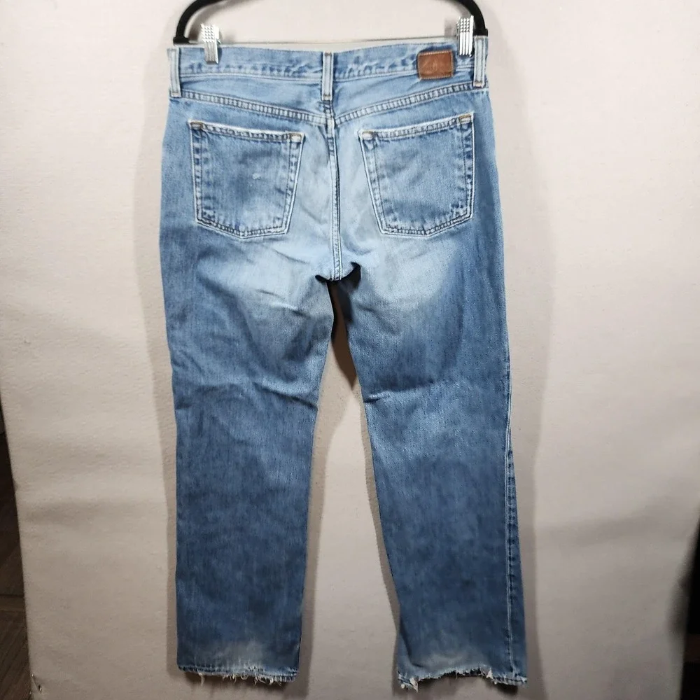 Vintage GAP Men's Straight Fit Jeans 34×31 Distressed Medium Wash Frayed‎ Hems - Picture 16 of 16